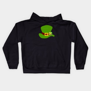 ST PADDYS Day Leprechaun Hat Dark Green Kids Hoodie